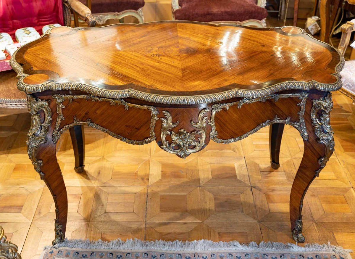 Table de Milieu ou Table-bureau Style Louis XV  (  XIXème)-photo-2