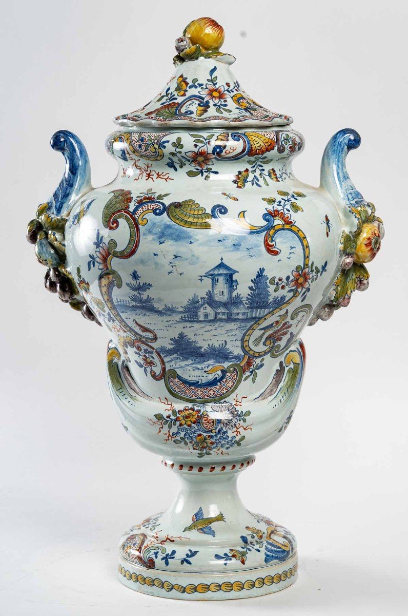 Eighteenth "delft" Covered Pot