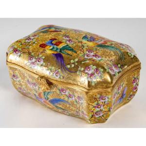 Le Tallec "golden Box With Polychrome Birds"