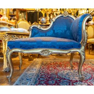 Small Blue And Gold Bench St Louis XV (1860)