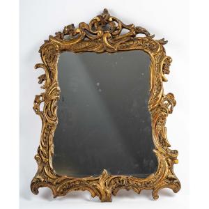 Petit miroir St. LOUIS  XV  bois doré