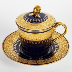 Limoges Blue And Gold Trembleuse Mug