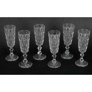 6 Champagne Flutes “baccarat” 1870