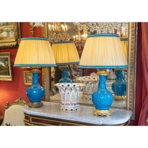 Paire de lampes "Charles Friquenet " et Manufacture de Sèvres  