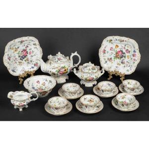 Service à  Thé "Jacob PETIT "fleuri peint par" Rihouet" Paris circa 1825