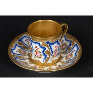 19th Century Blue And Gold Limoges Cup