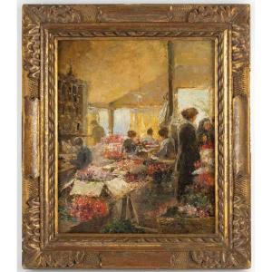 Chez la Marchande de Fleurs" Période Belle Epoque( XIXème )