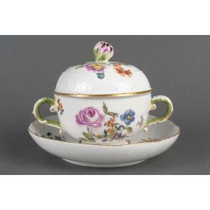 Bol à Bouillon couvert MEISSEN ( fin XVIII ème )
