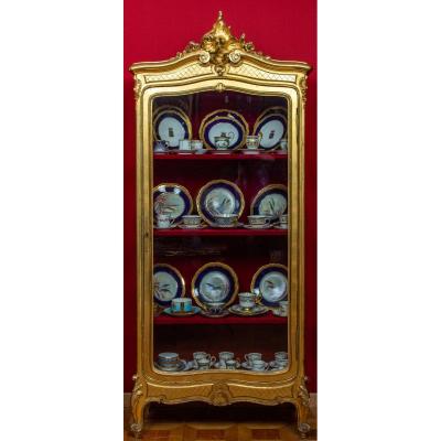 Vitrine En Bois Doré (xixème)