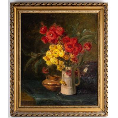 Still Life With Ranunculus By Garnier Late 19th Century