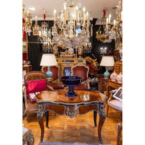 Middle Table Or Louis XV Style Table-desk (19th Century)