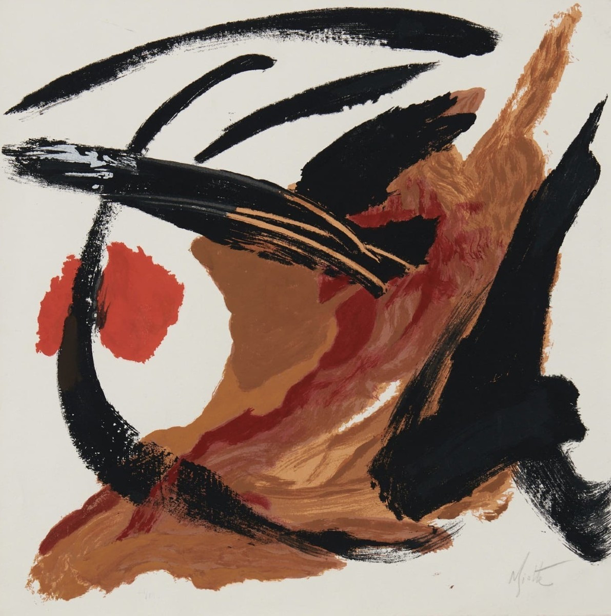 "Composition", peinture abstraite, Jean Miotte