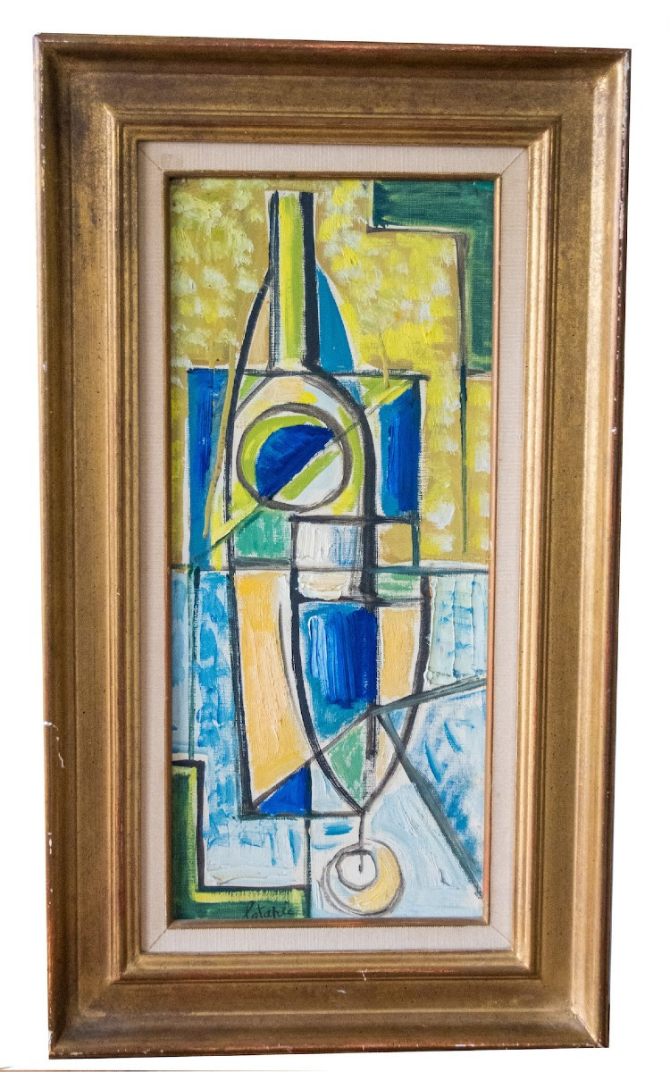 Latapie huile sur toile cubisme -photo-2