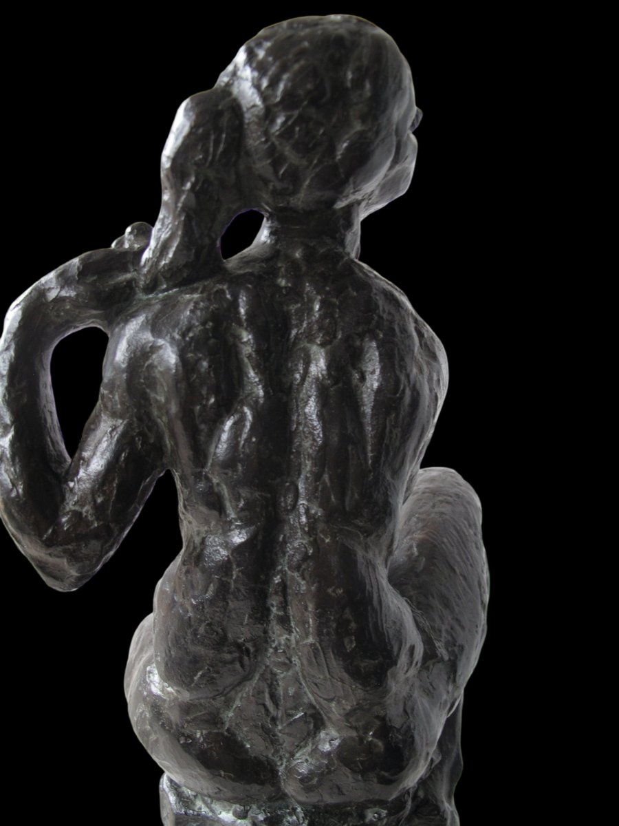 A Commanding Embrace, Vigorous Modeling – Bronze Cast-photo-4