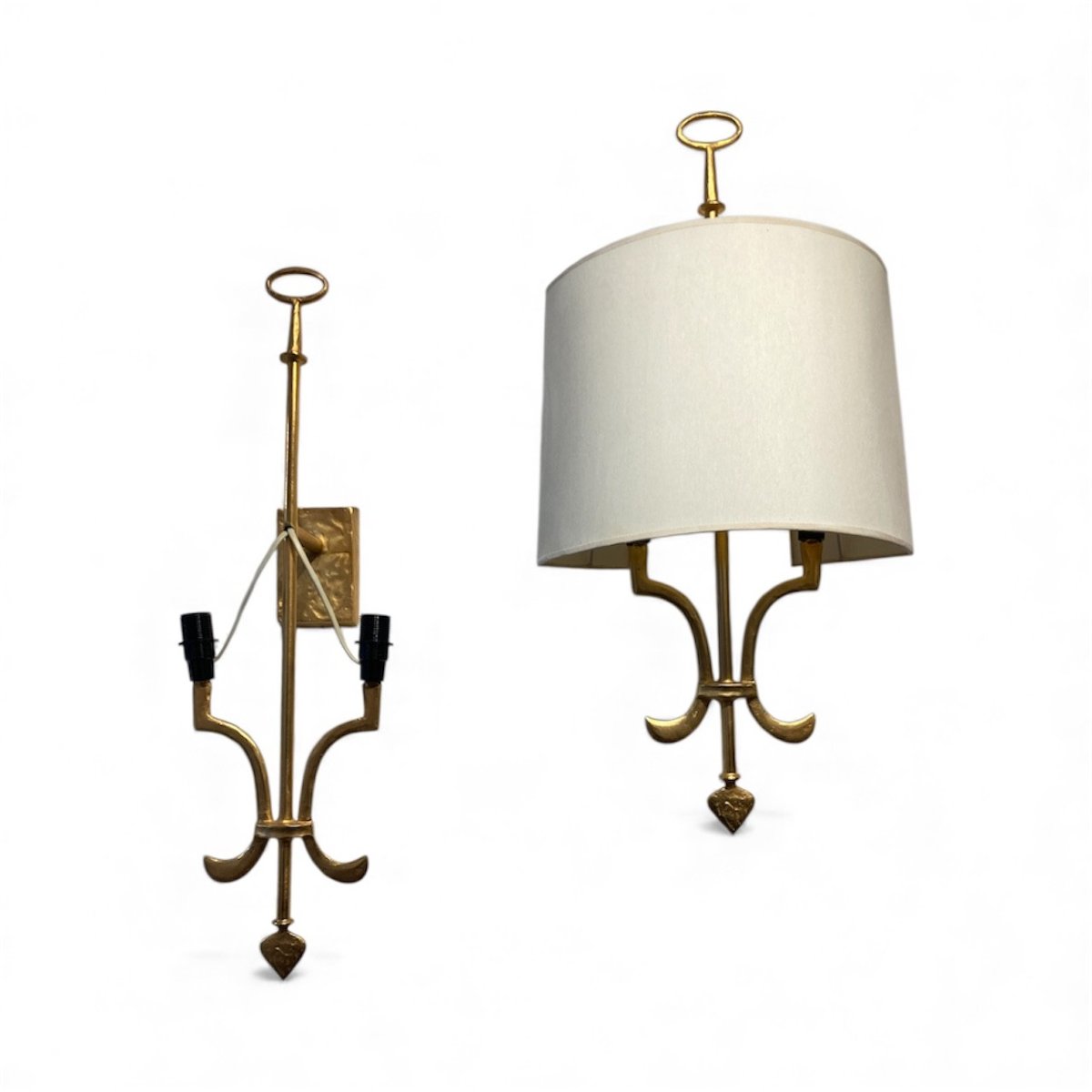 Pair Of Gilt Bronze Wall Sconces-photo-4