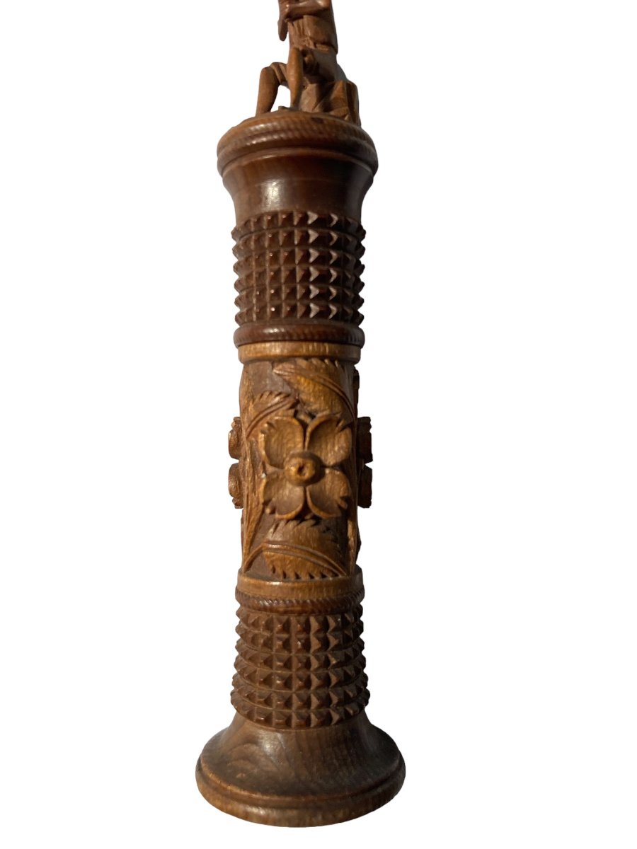 Carved Wooden Needle Holder-photo-2