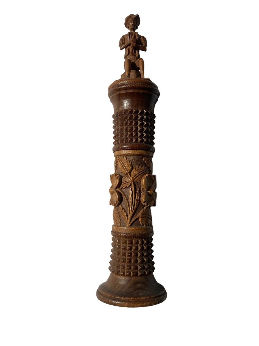 Carved Wooden Needle Holder