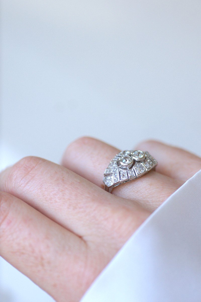 Art Deco Dome Diamond Ring-photo-3