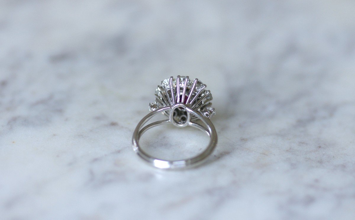 1.60 Cts Unheated Burma Ruby & Diamonds Cluster Ring -photo-3