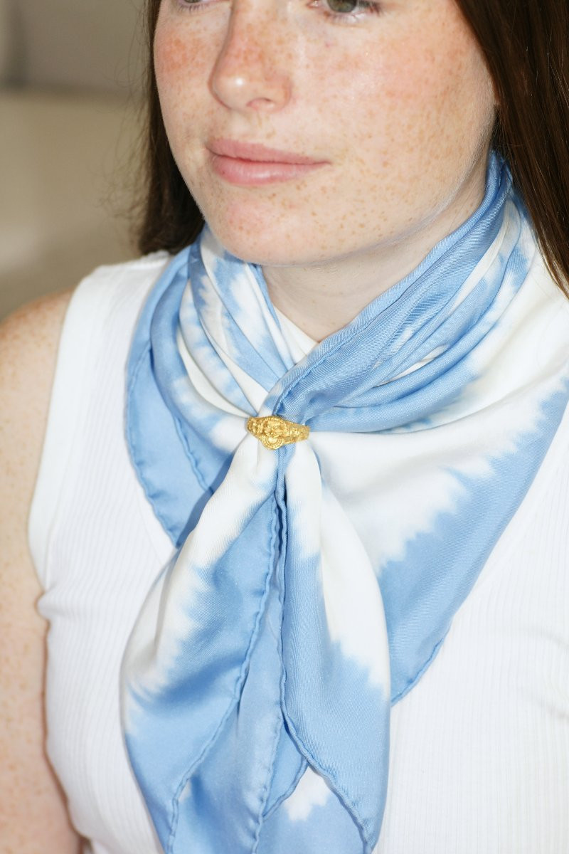 Antique Bacchus And Bacchante Scarf Clasp In Yellow Gold-photo-1