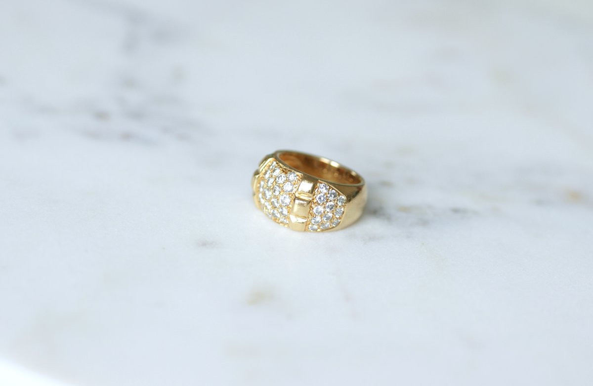 Van Cleef & Arpels Vintage Yellow Gold And Diamond Ring-photo-3