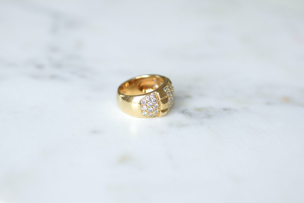 Van Cleef & Arpels Vintage Yellow Gold And Diamond Ring-photo-4