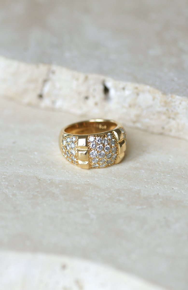 Van Cleef & Arpels Vintage Yellow Gold And Diamond Ring-photo-4