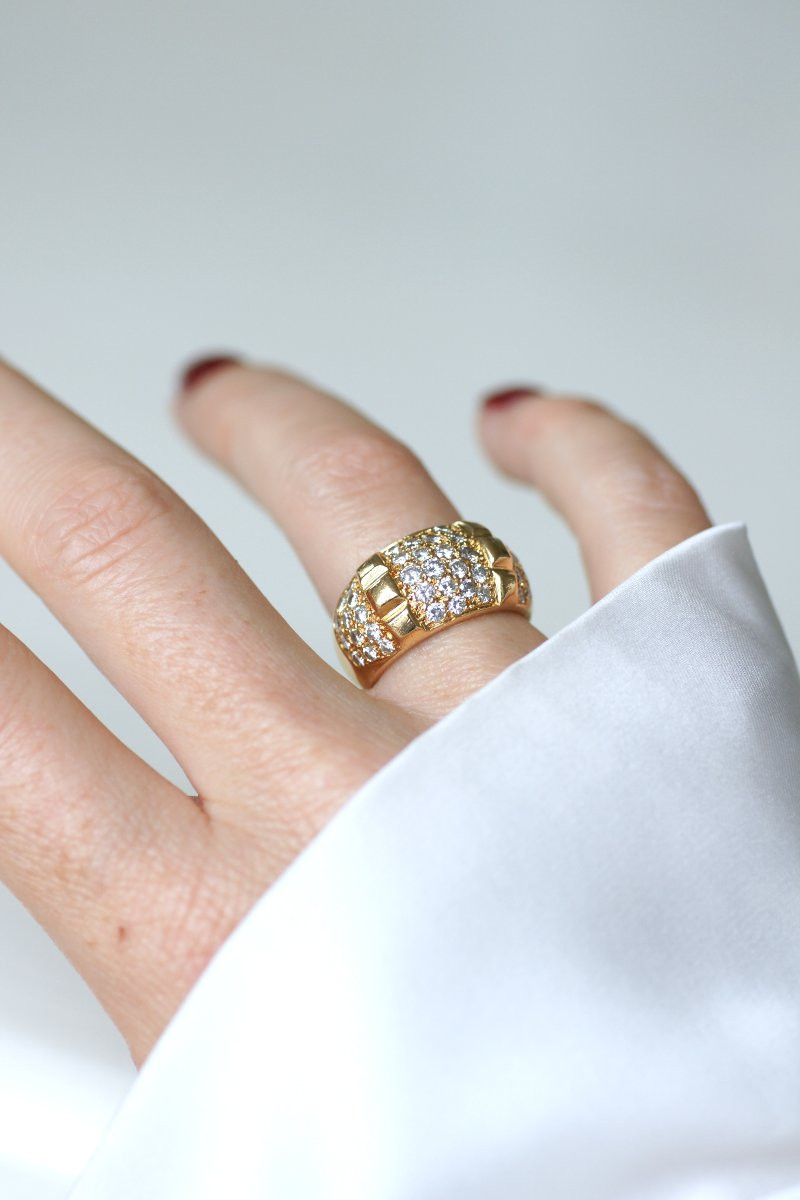 Van Cleef & Arpels Vintage Yellow Gold And Diamond Ring-photo-6