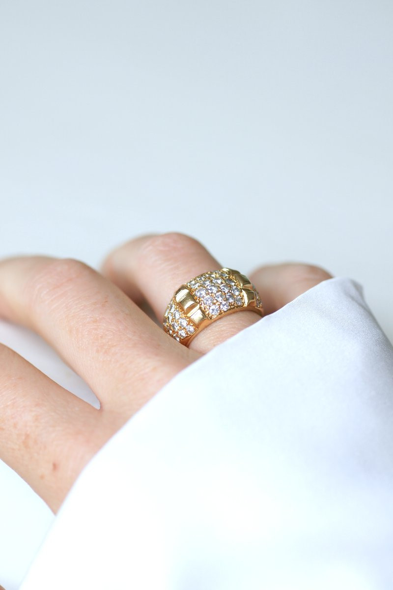 Van Cleef & Arpels Vintage Yellow Gold And Diamond Ring-photo-7