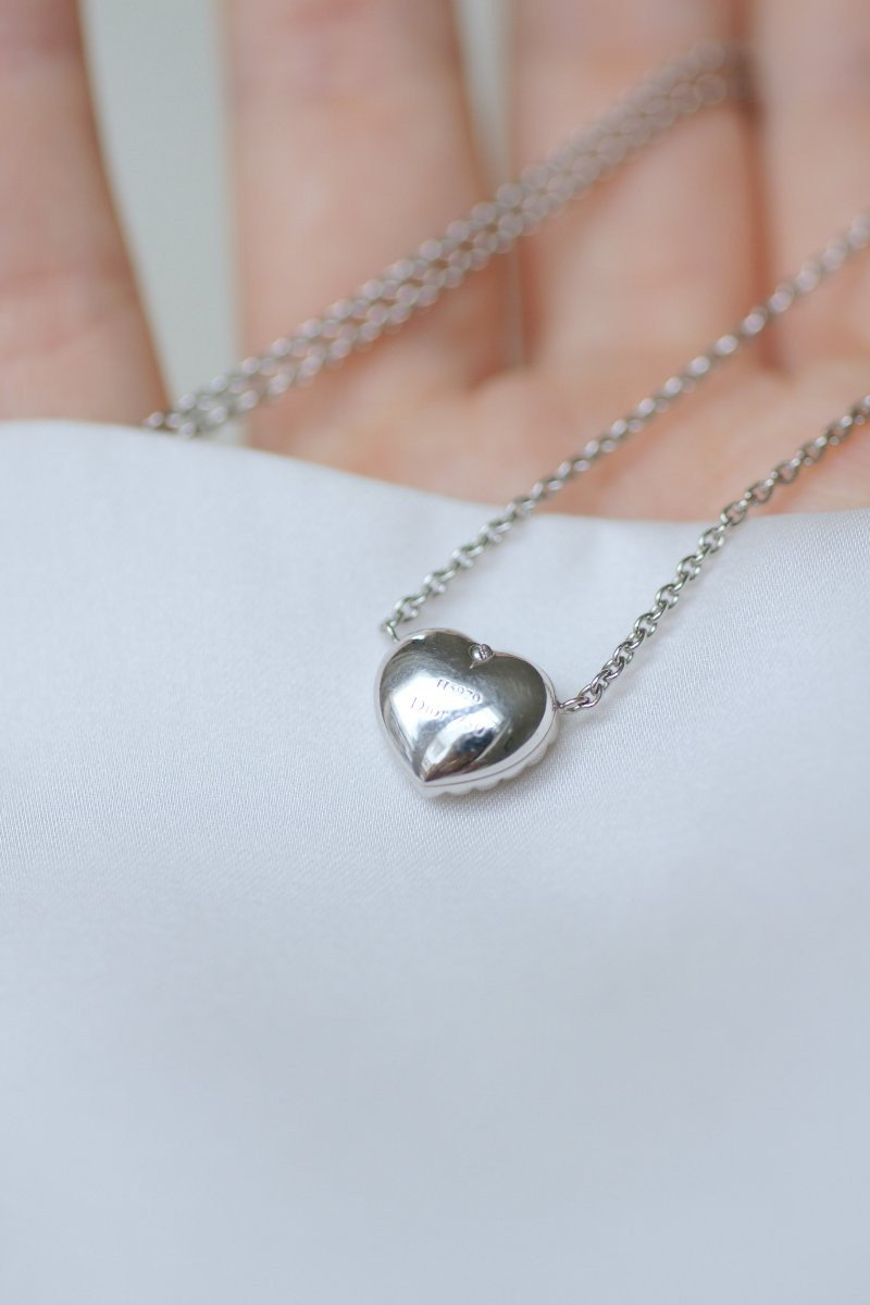 Dior Happy Birth Heart Necklace In Opal And Diamonds On White Gold-photo-1