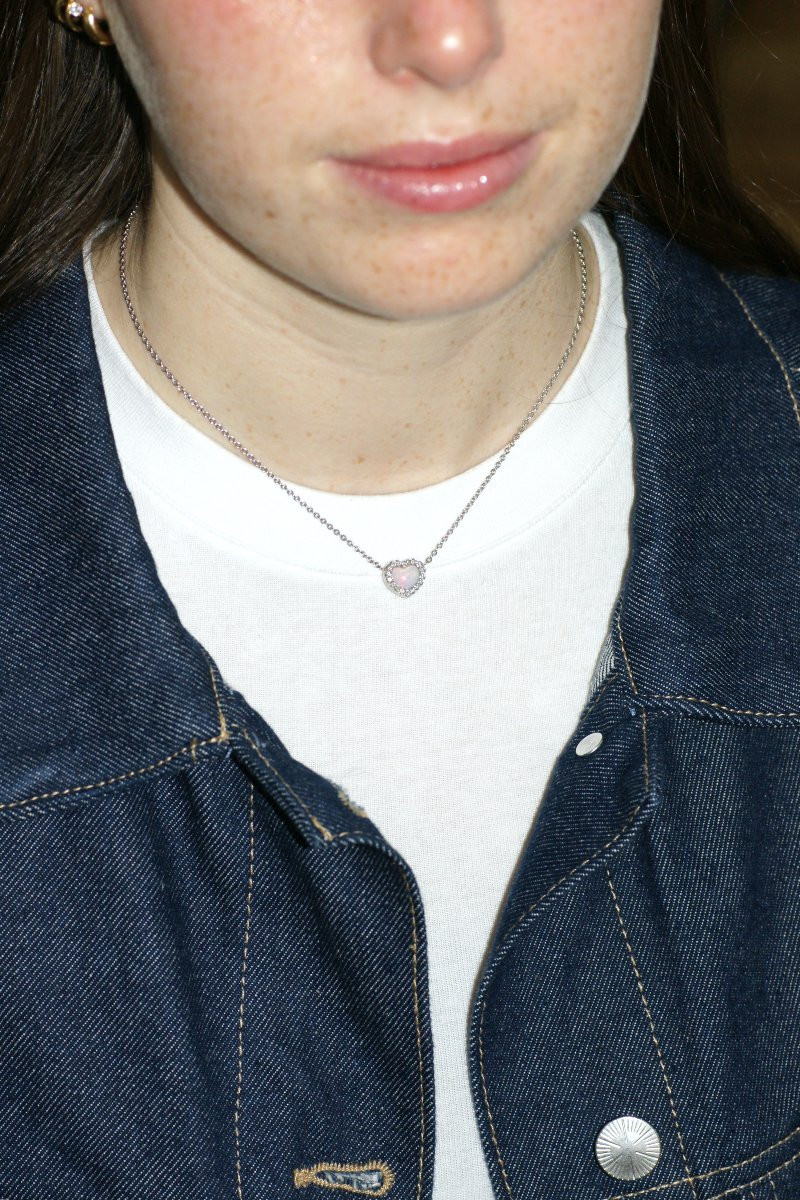 Dior Happy Birth Heart Necklace In Opal And Diamonds On White Gold-photo-5