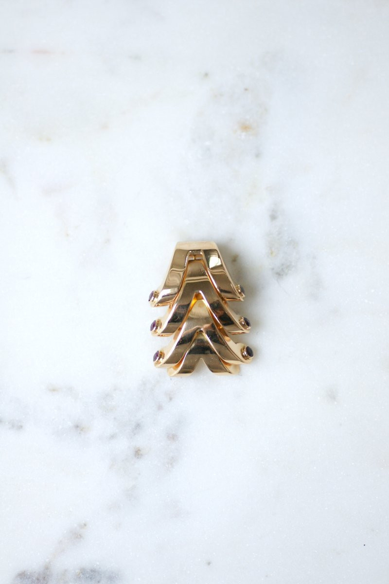 Boucheron Ruby Clip Brooch On Rose Gold, 1940s-photo-4