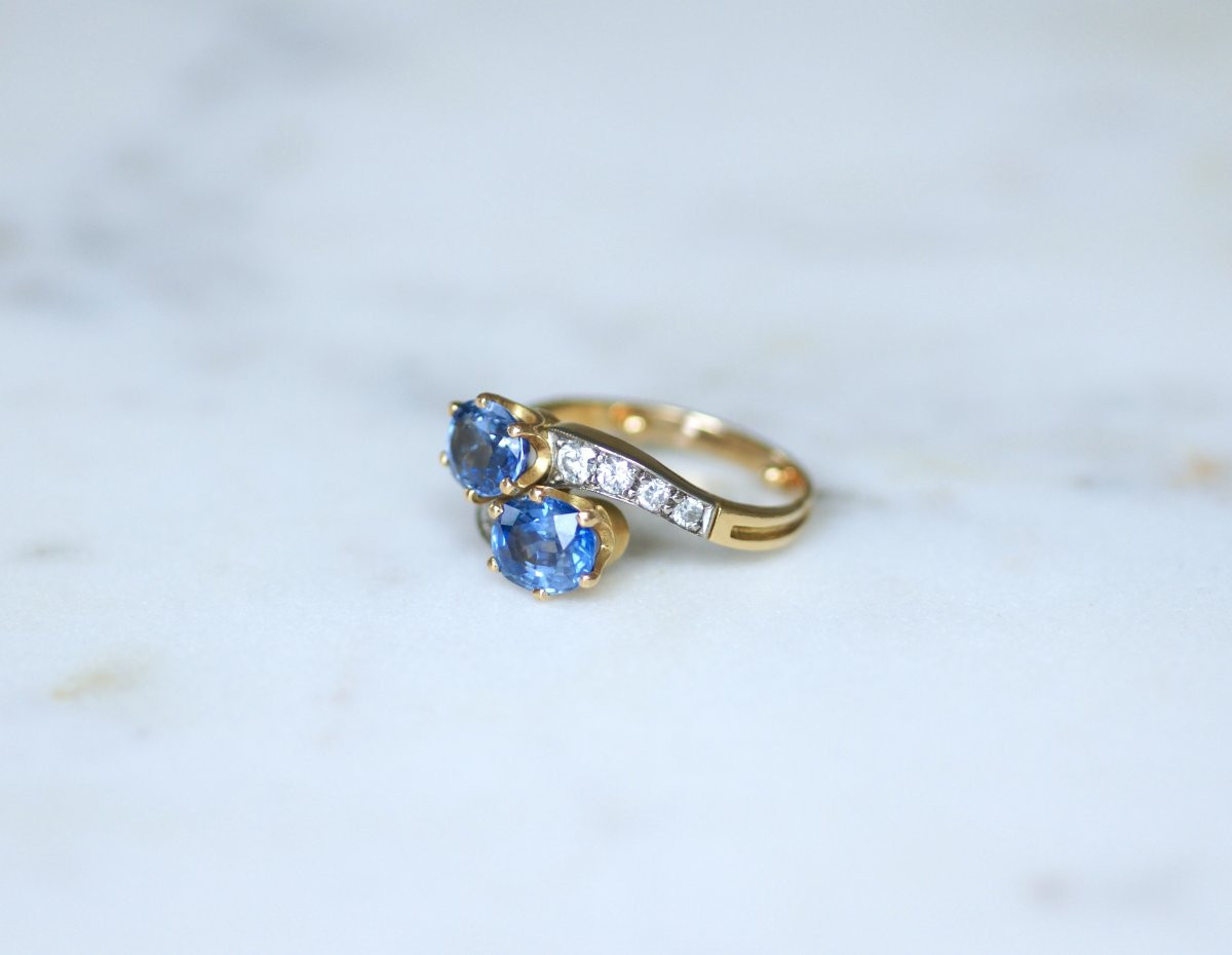 You & Me Ring With Ceylon Sapphires And Diamonds-photo-3