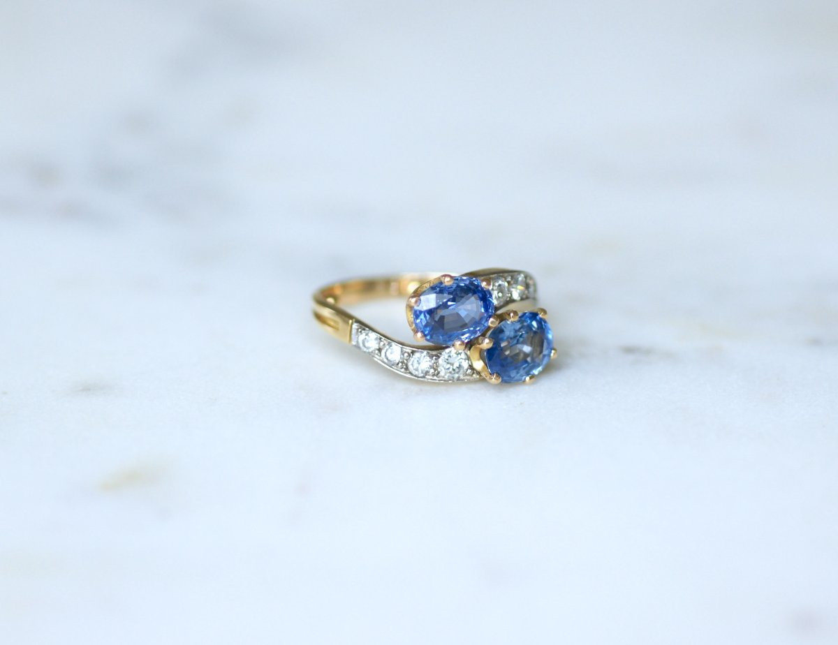 You & Me Ring With Ceylon Sapphires And Diamonds-photo-4