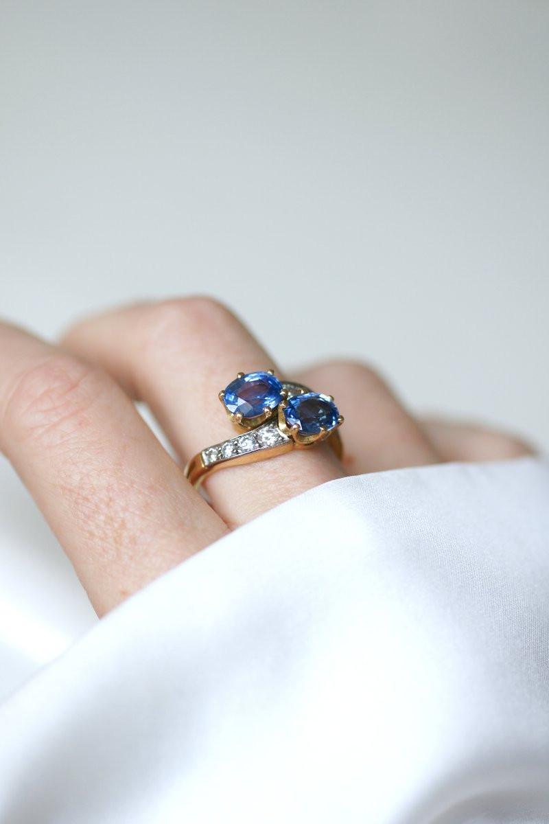 You & Me Ring With Ceylon Sapphires And Diamonds-photo-4