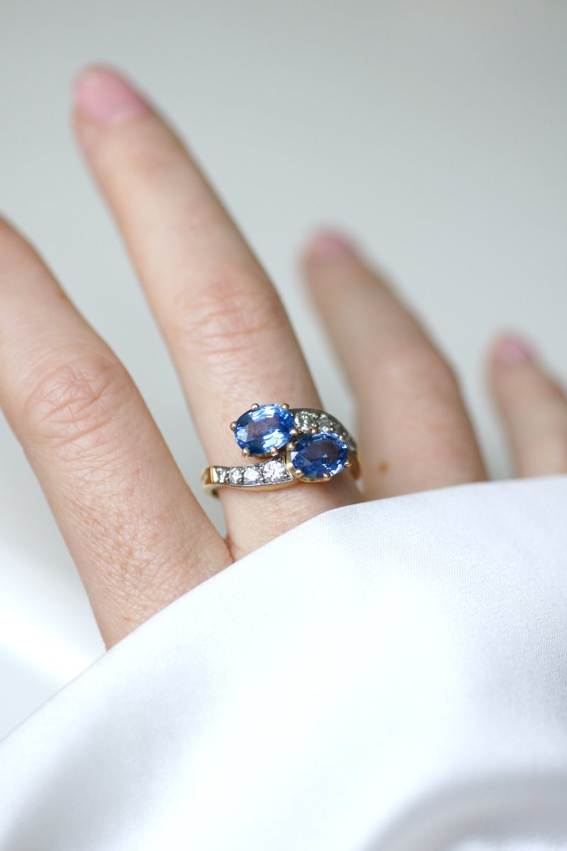 You & Me Ring With Ceylon Sapphires And Diamonds-photo-5