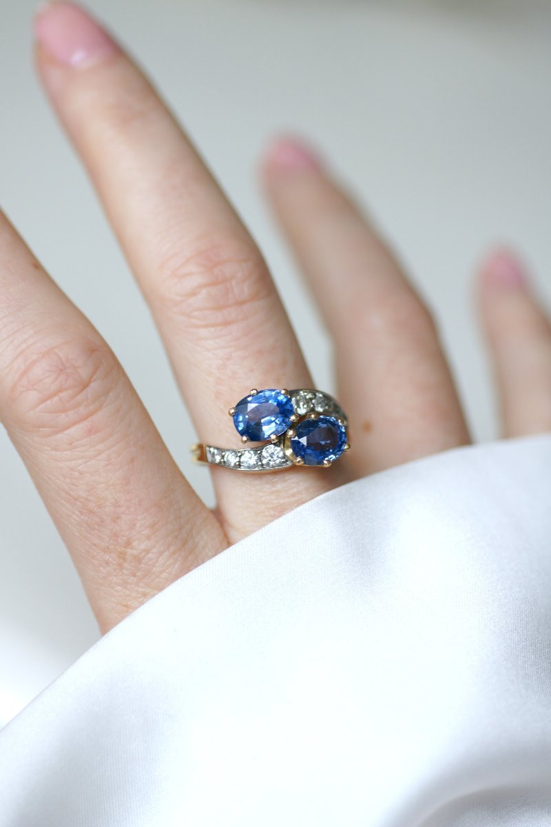 You & Me Ring With Ceylon Sapphires And Diamonds-photo-6