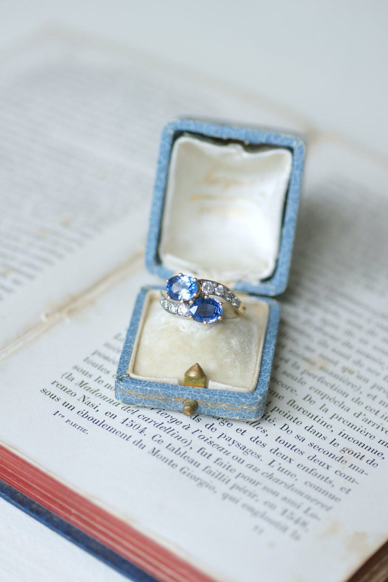 You & Me Ring With Ceylon Sapphires And Diamonds-photo-7