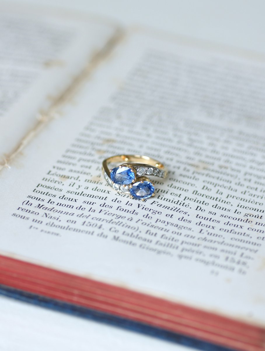 You & Me Ring With Ceylon Sapphires And Diamonds-photo-8