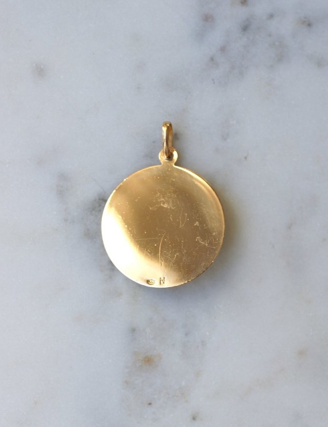 Pendentif Médaille Astrologique Capricorne en Or Jaune Années 60-photo-4