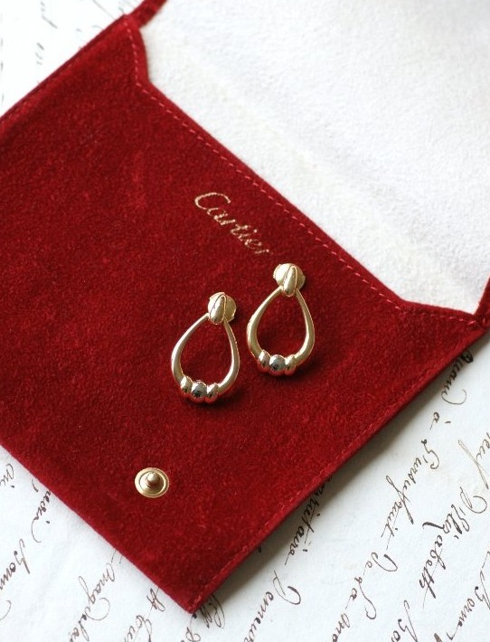 Cartier Trinity Drop Earrings Three Golds