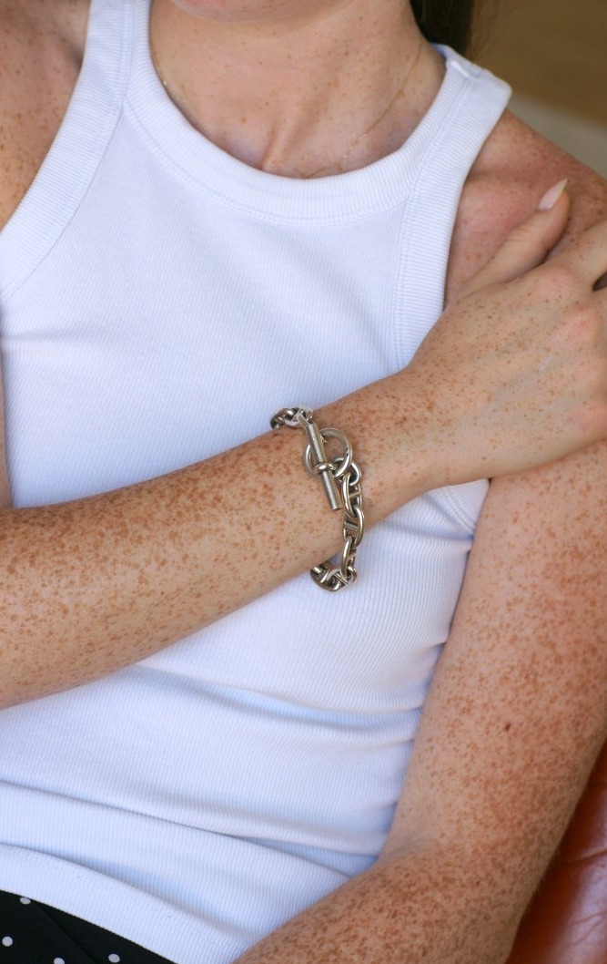 Bracelet Hermès Chaîne d'Ancre Argent Grand Modèle 22 Cm-photo-2