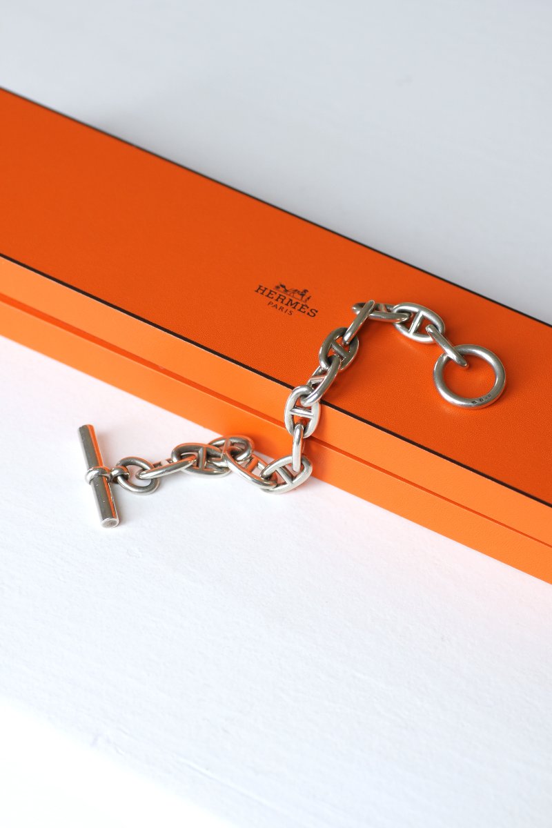 Bracelet Hermès Chaîne d'Ancre Argent Grand Modèle 22 Cm-photo-3