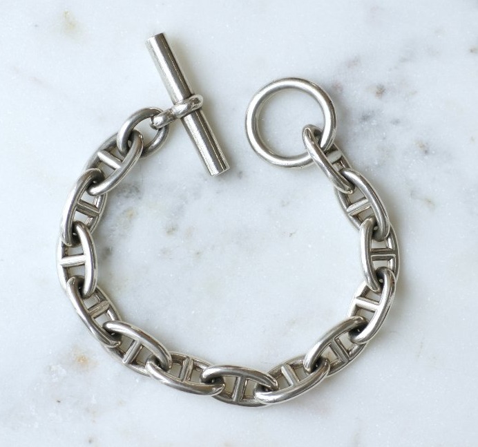 Bracelet Hermès Chaîne d'Ancre Argent Grand Modèle 22 Cm-photo-4