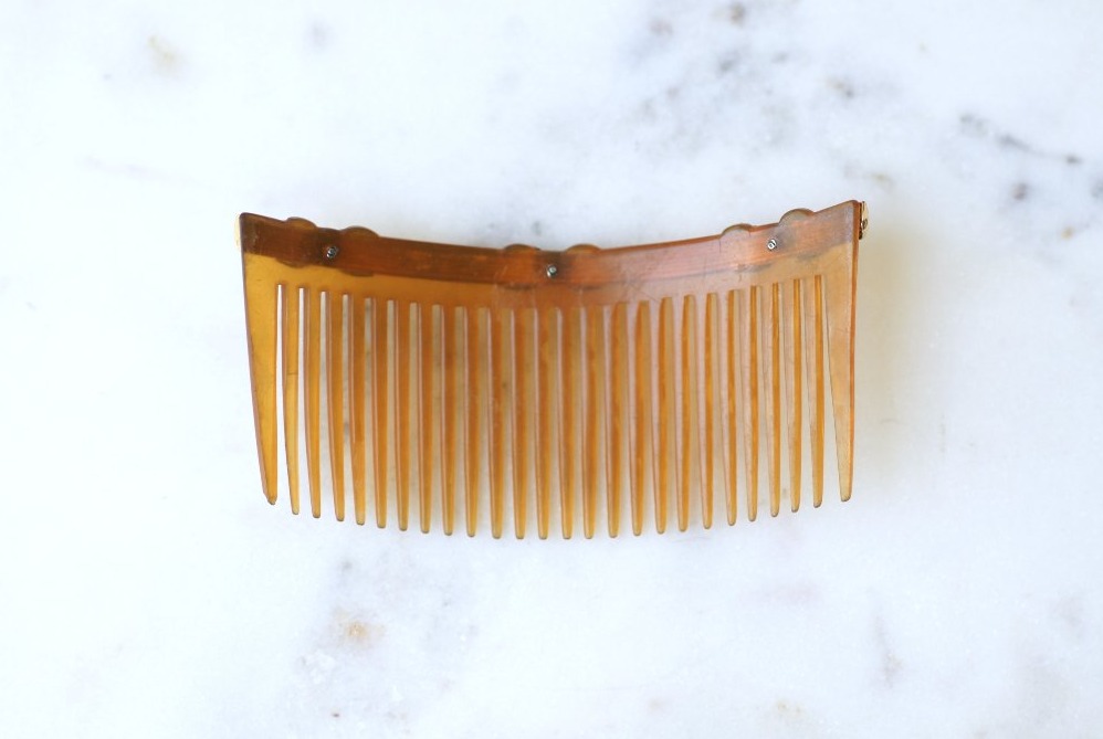 Victorian Antique Diamond Comb In Yellow Gold And Silver, 19th Century-photo-2