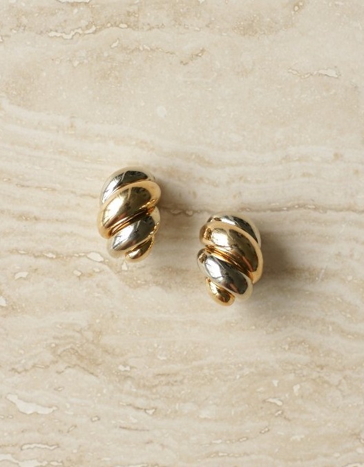 Van Cleef and Arpels Boucles d'Oreilles Clips Godronnés Deux Ors Années 80-photo-1