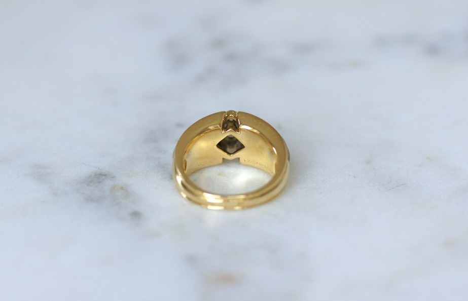 Boucheron Ring With Diamond And Rock Crystal On Yellow Gold, 1980s-photo-1