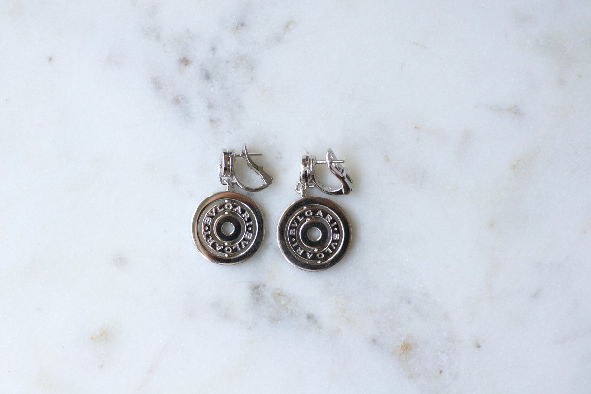Bulgari Astrale Boucles d'Oreilles Pendantes Or Blanc 2000's-photo-3