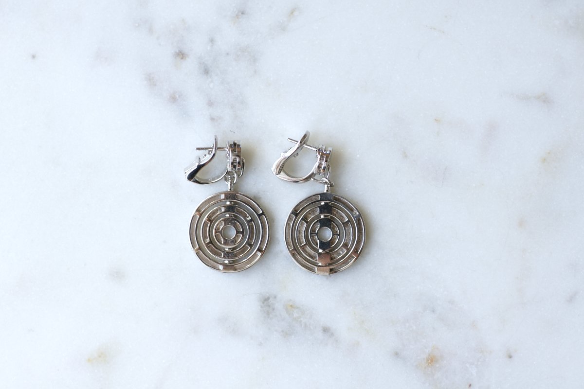 Bulgari Astrale Boucles d'Oreilles Pendantes Or Blanc 2000's-photo-2