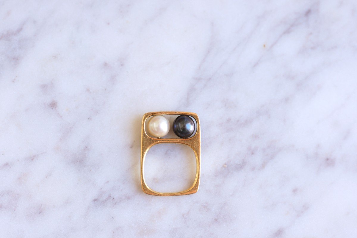Bague Deux Perles Dinh Van Pour Pierre Cardin-photo-2